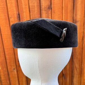 Vintage Black Velvet Hat